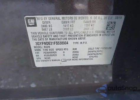 2015 Cadillac Srx Premium Collection z USA, uszkodzony, nr VIN 3GYFNDE31FS538904